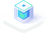 A white square with blue and green squares on it.